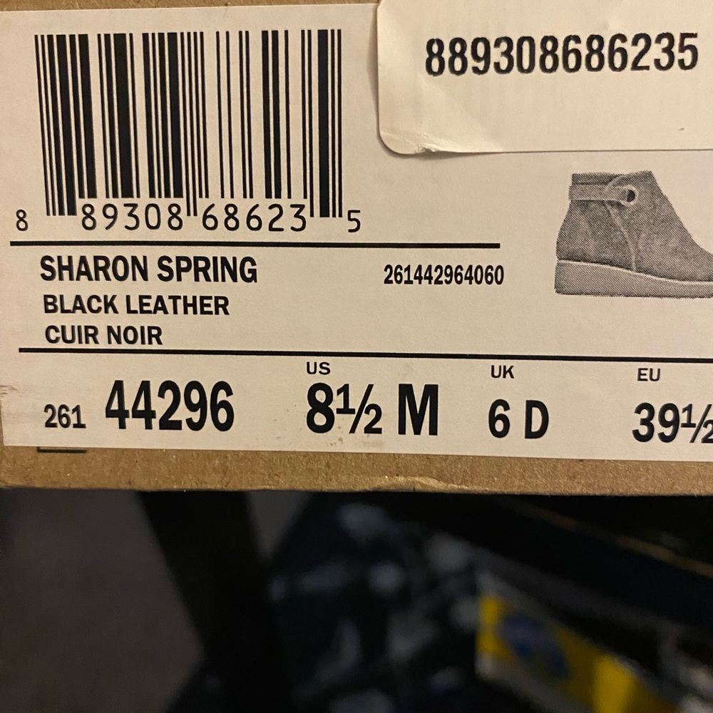 Clarks Sharon Spring Black Leather Footwear